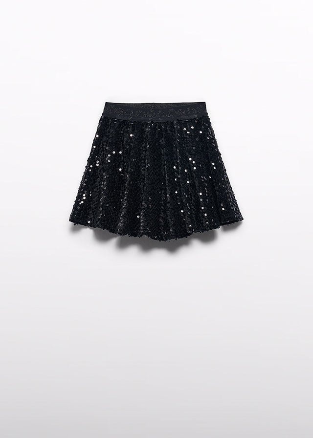 Abel & Lula Meisjes rok velvet pailletten - Zwart afbeelding