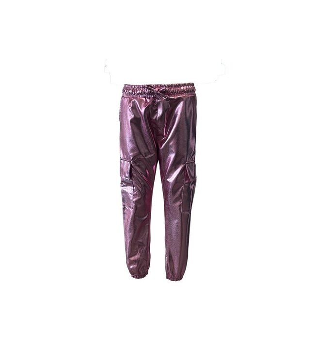 Dutch Dream denim Meisjes cargo broek - Mimi - Metallic roze