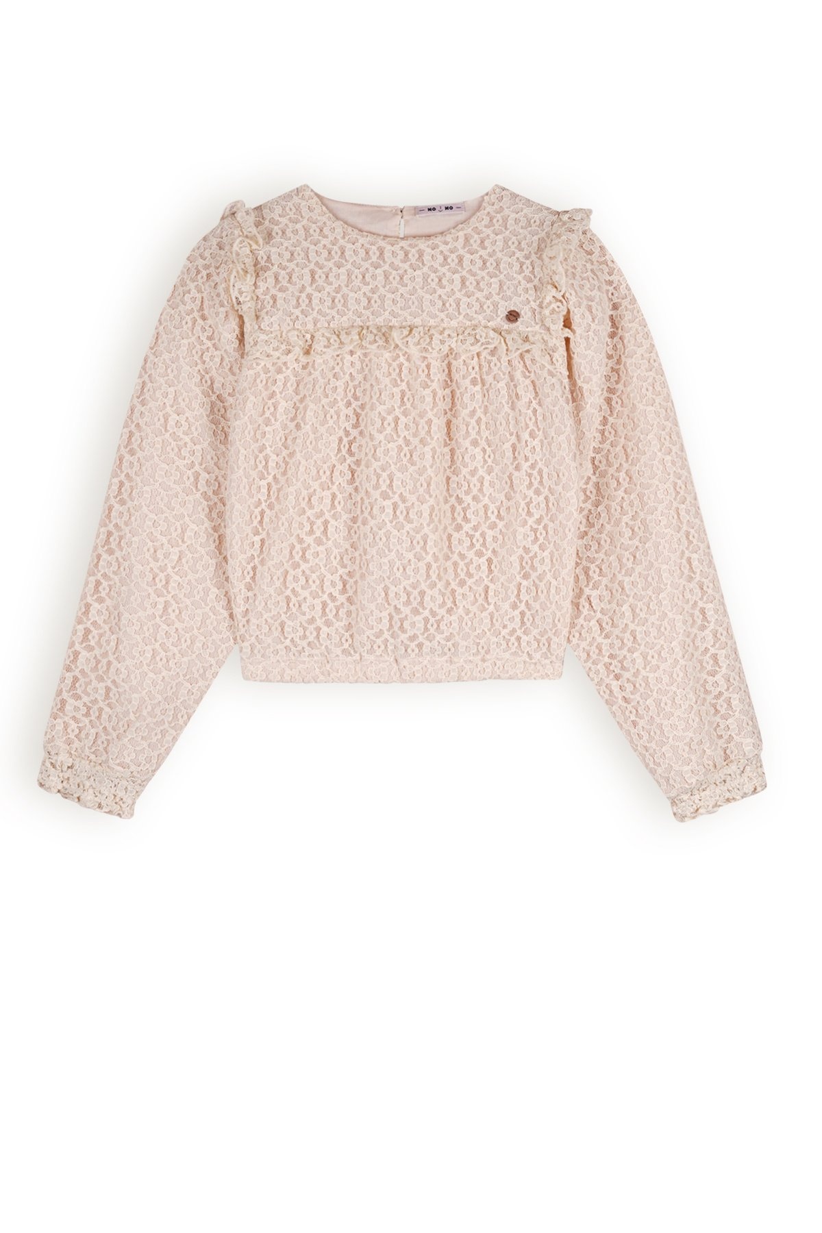Meisjes blouse kant - Tirzy - Pearled ivoor