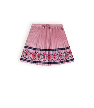 NoNo Meisjes rok plisse met print - Nulan - Vintage roze