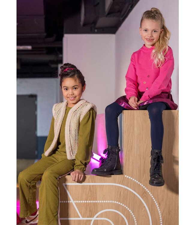 B.Nosy Meisjes gilet boucle - Gitte - Olijf groen