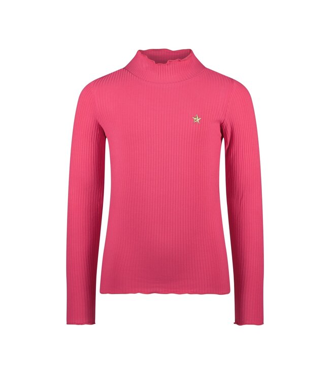 Like Flo Meisjes basic col shirt - Eef - Helder roze