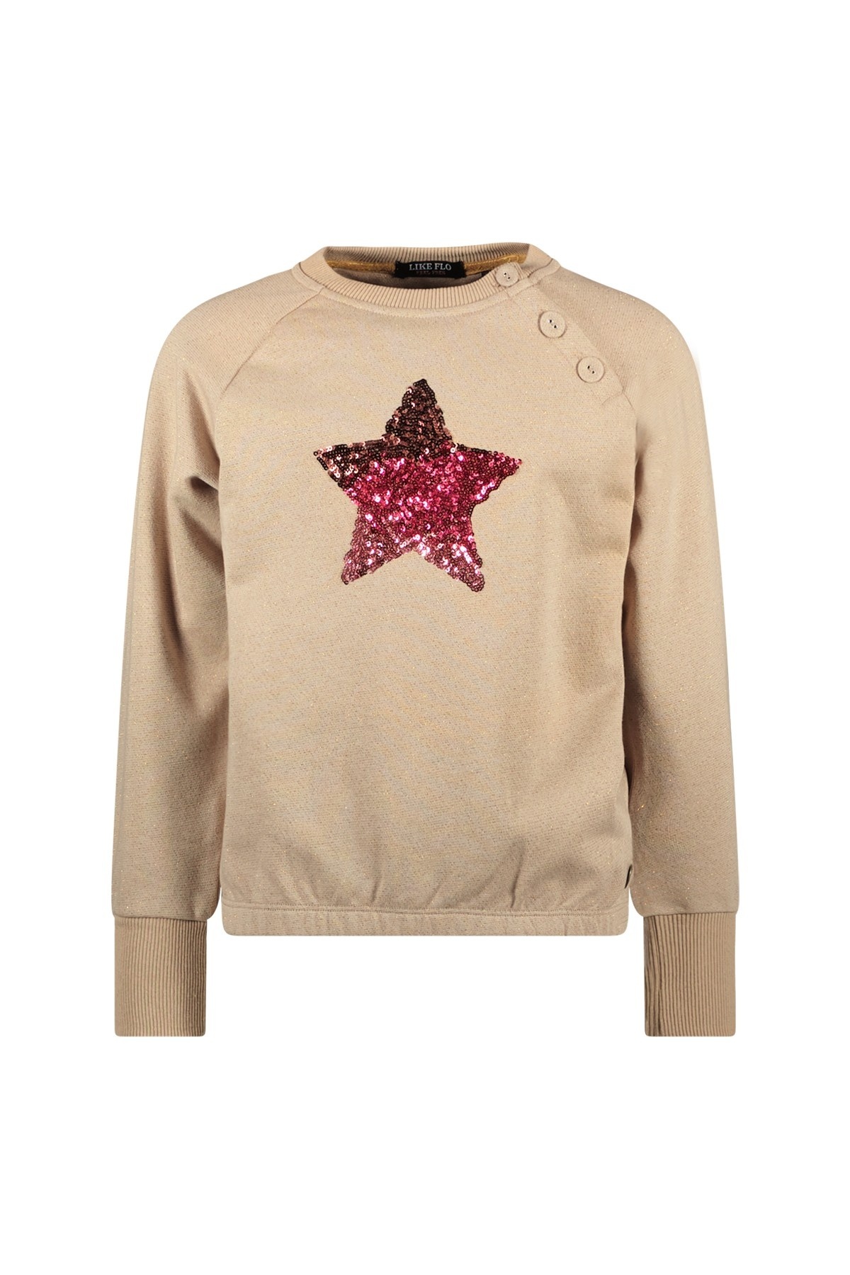 Meisjes sweater artwork - Davina - Grijs melee gouden lurex