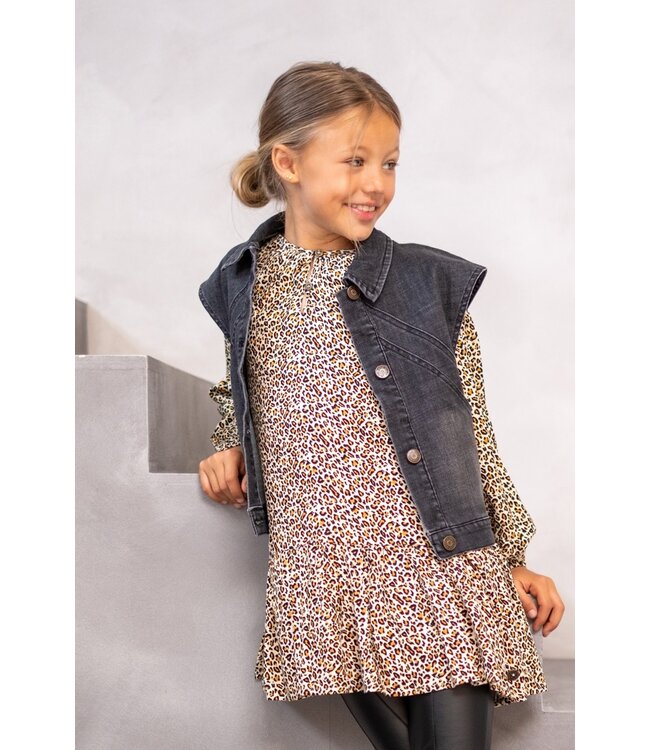 Like Flo Meisjes jeans gilet - Doris - Zwart