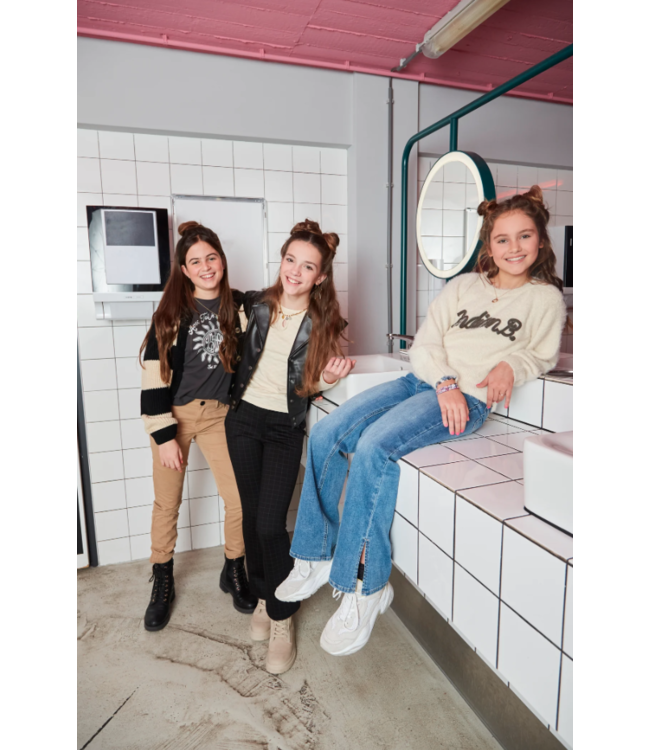 Indian Blue Jeans Meisjes t-shirt avec-toi - Phantom grijs