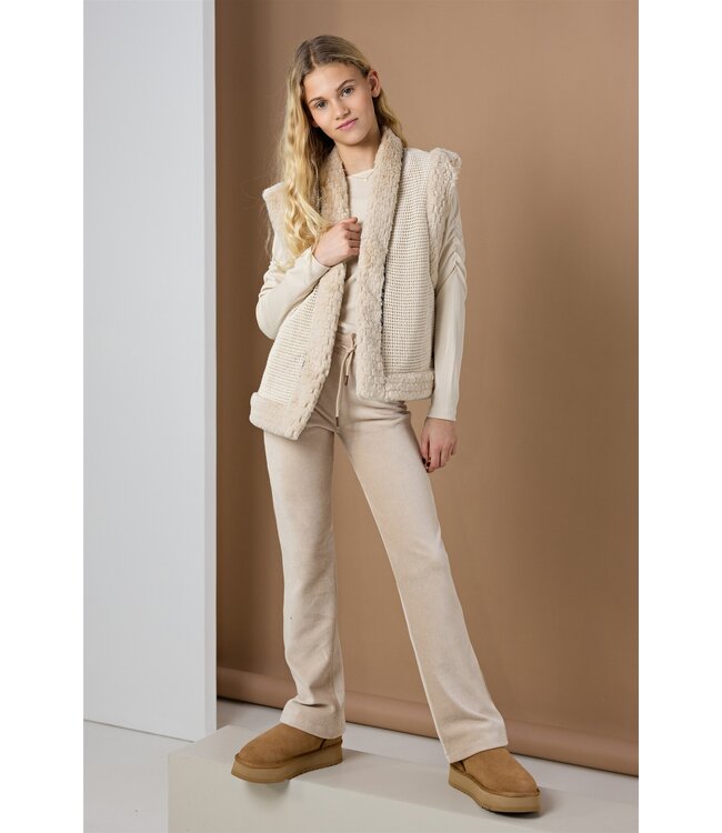 NoBell Meisjes gilet - Kiddy - Pearled ivoor