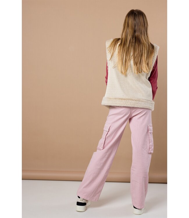 NoBell Meisjes gilet - Kiddy - Pearled ivoor