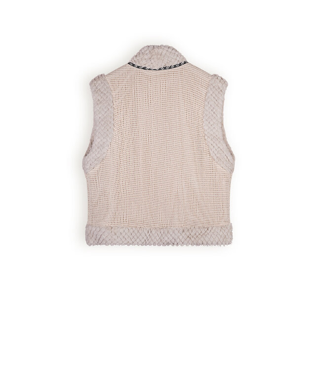 NoBell Meisjes gilet - Kiddy - Pearled ivoor