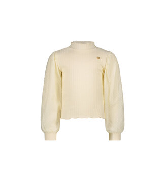 Le Chic Meisjes top zacht gebreid & voile - Nox - Dreamy Creamy