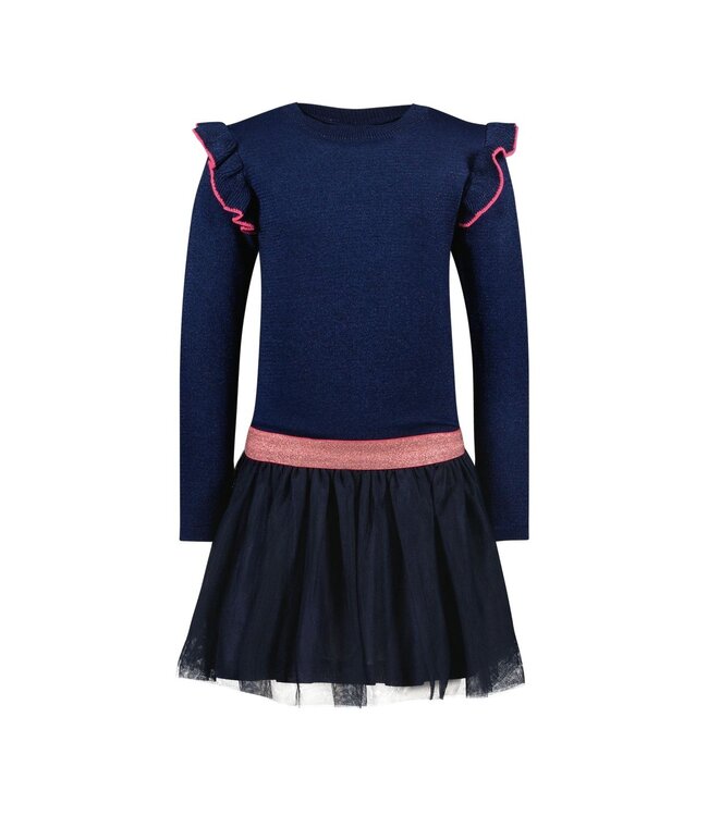 B.Nosy Meisjes jurk tule - Didi - Navy blauw