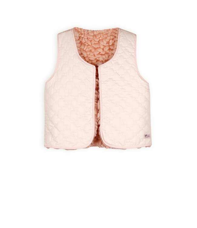 NoNo Meisjes reversibel gilet fluffy fur - Katya - Pale Blush