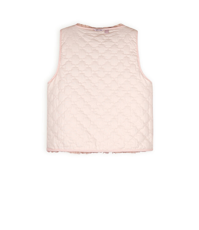 NoNo Meisjes reversibel gilet fluffy fur - Katya - Pale Blush