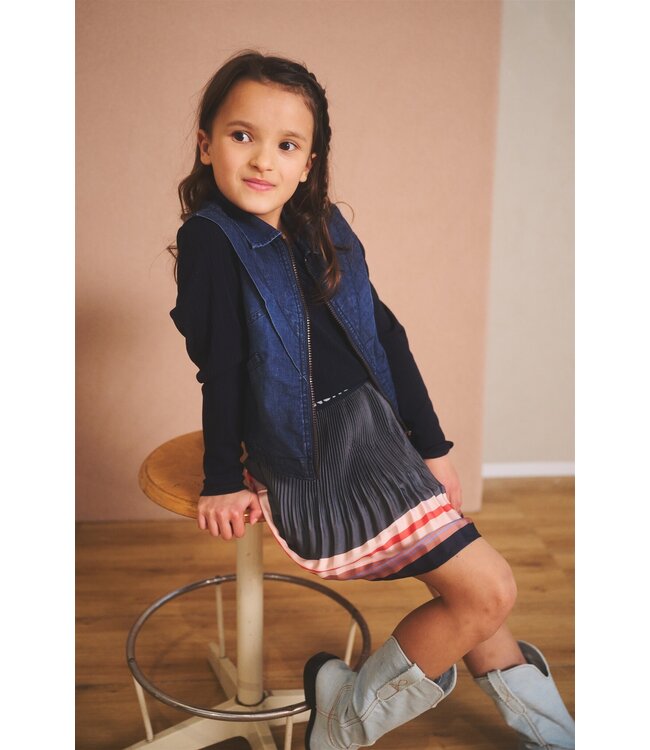 NoNo Meisjes jeans gilet - Dory - Navy blauw