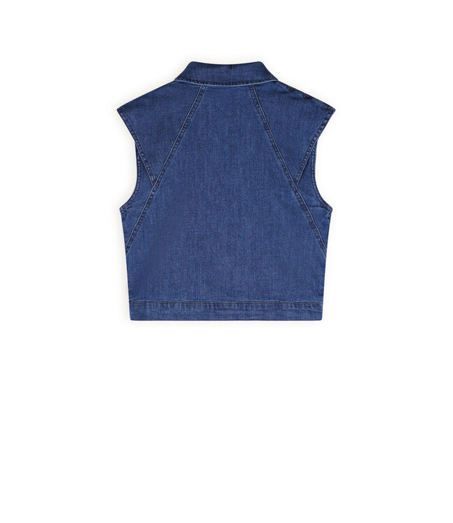 NoNo Meisjes jeans gilet - Dory - Navy blauw