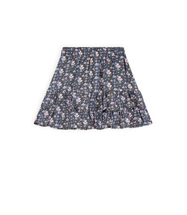 NoNo Meisjes rok ruffel AOP - Neval - Bushy grijs