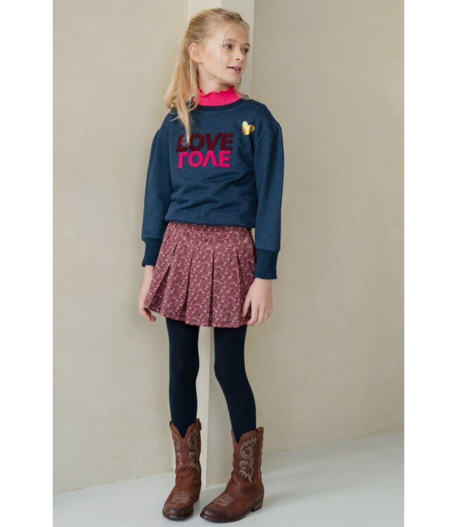 Like Flo Meisjes rok mini bloemen corduroy - Feliz - Ruby mini bloemen