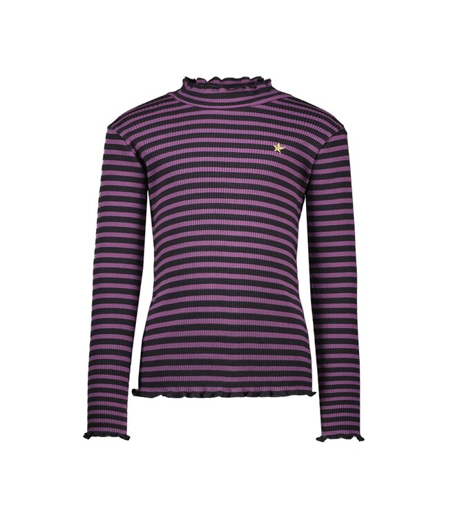 Like Flo Meisjes top rib Eef Lavendel grijs gestreept merkmeisjeskleding
