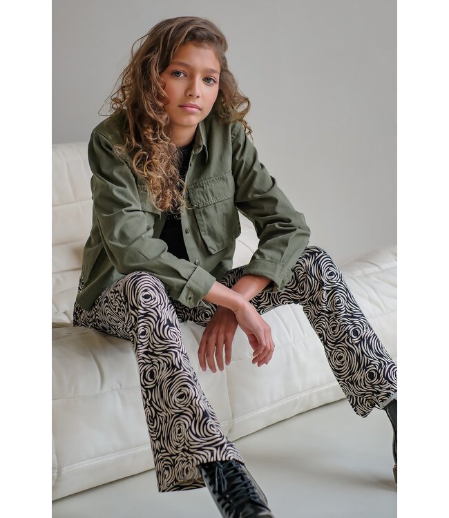 Like Flo Meisjes flair broek viscose - Flore - Antraciet