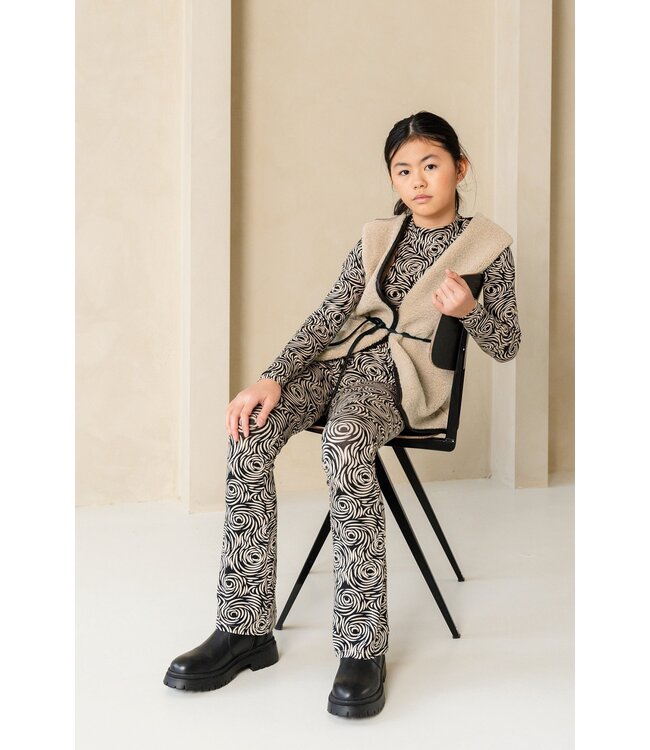 Like Flo Meisjes flair broek viscose - Flore - Antraciet