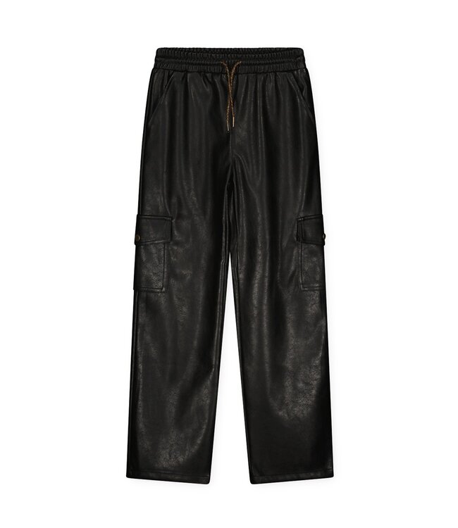 Like Flo Meisjes broek PU - Fast - Zwart