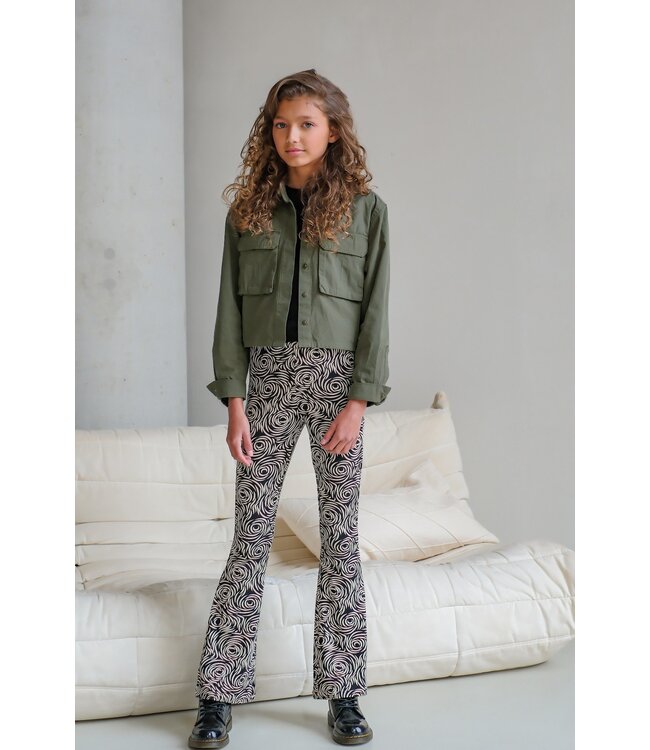 Like Flo Meisjes blouse - Cassy - Army groen