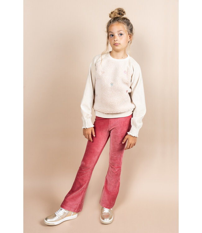 MAYCE Meisjes flair broek rib velours - Rouge