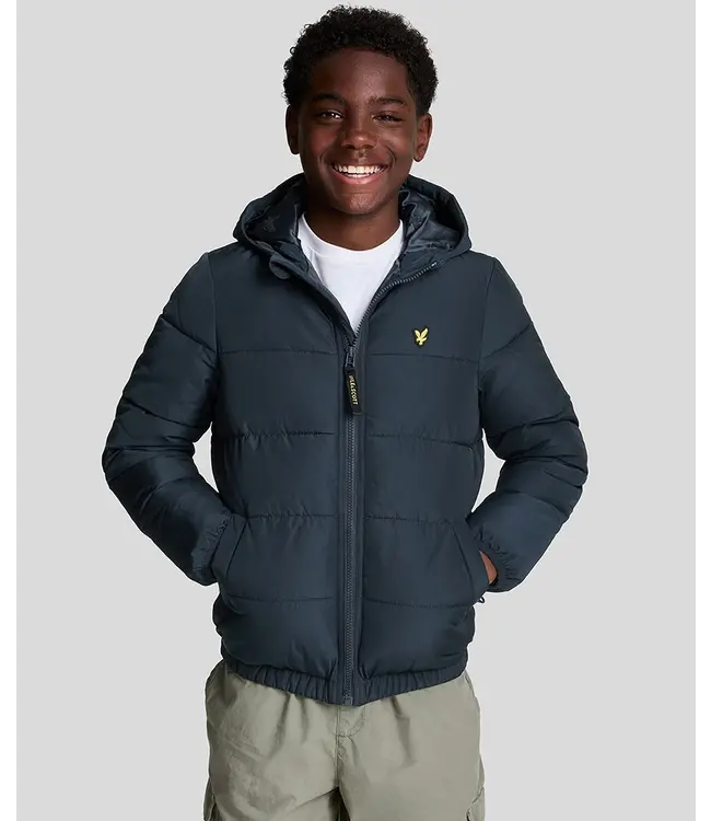 Lyle & Scott Winterjas puffer met capuchon - Z271 Dark Navy blauw