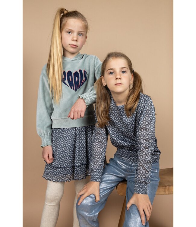 MAYCE Meisjes rok mesh - Hartjes