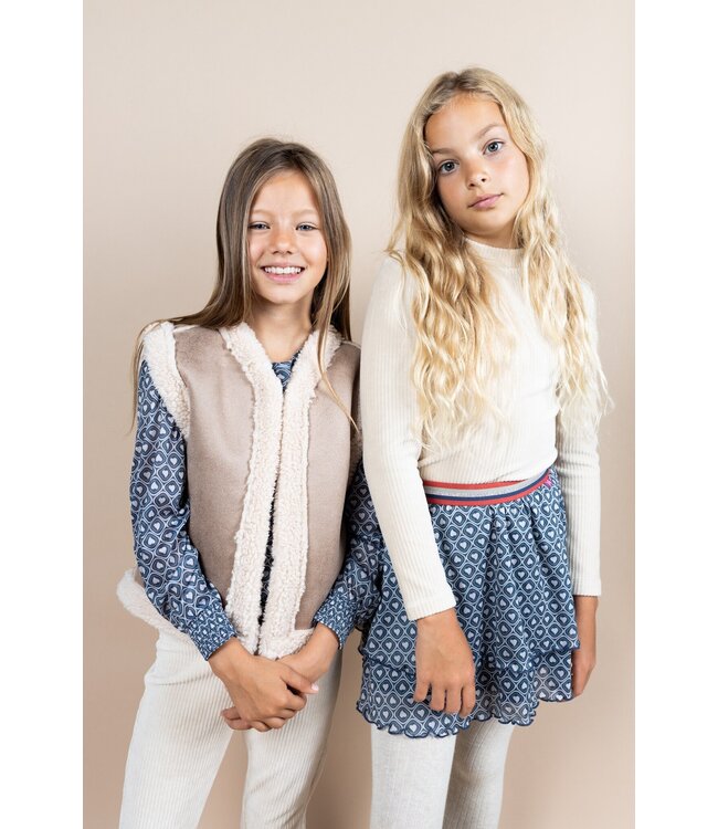 MAYCE Meisjes rok mesh - Hartjes