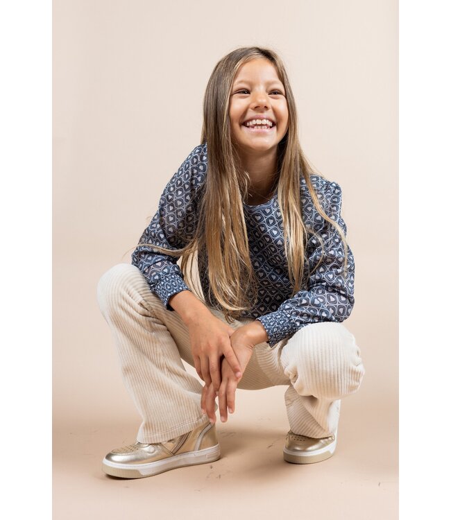 MAYCE Meisjes flair broek rib velours - Kit