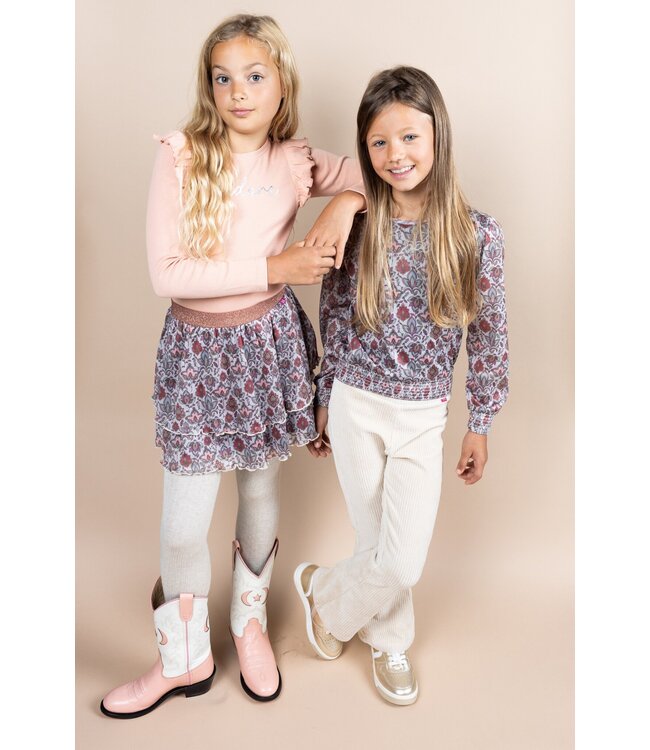 MAYCE Meisjes flair broek rib velours - Kit