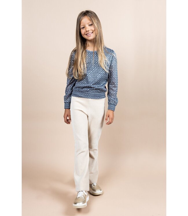 MAYCE Meisjes flair broek rib velours - Kit