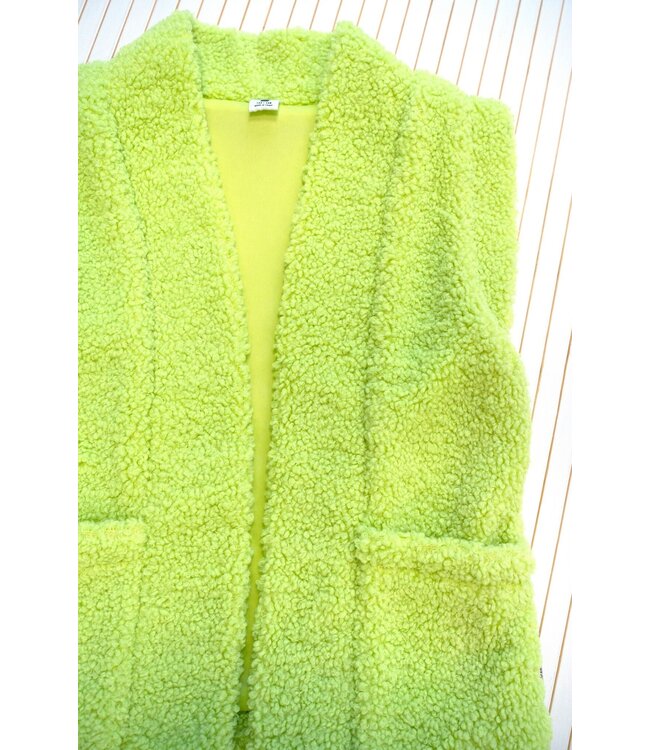 B.Nosy Meisjes gilet teddy - Georgie - Sharp groen