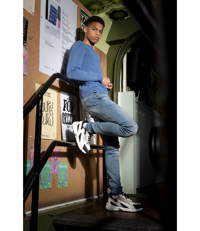 Rellix Jongens trui gebreid - Dusty staal grijs