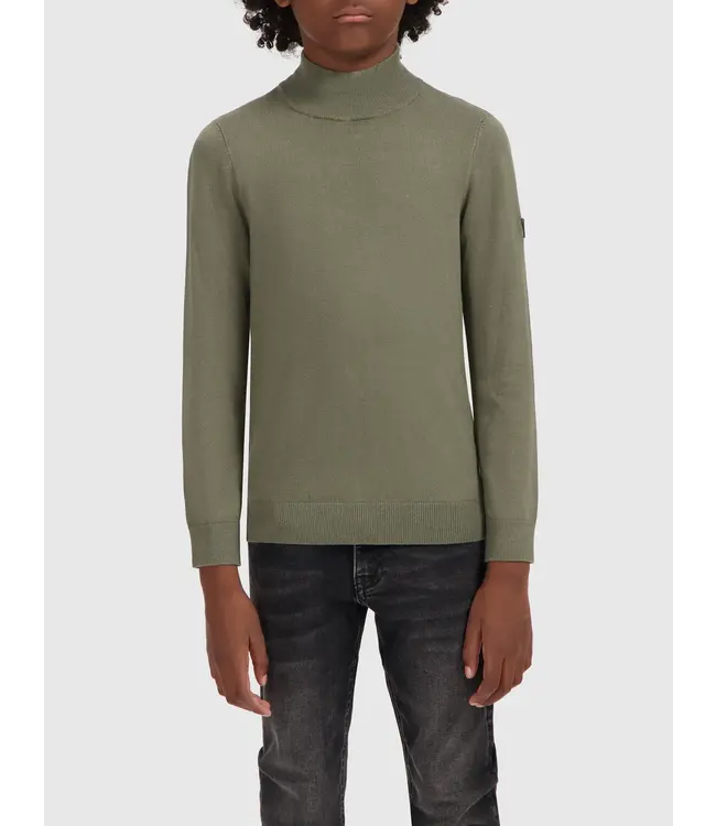 Ballin Trui gebreid regular fit - Donker army groen