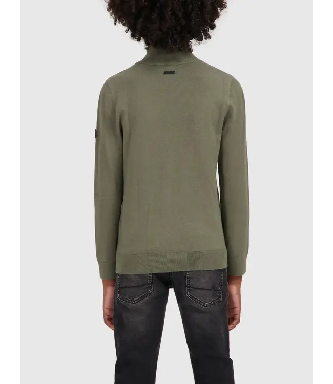 Ballin Trui gebreid regular fit - Donker army groen