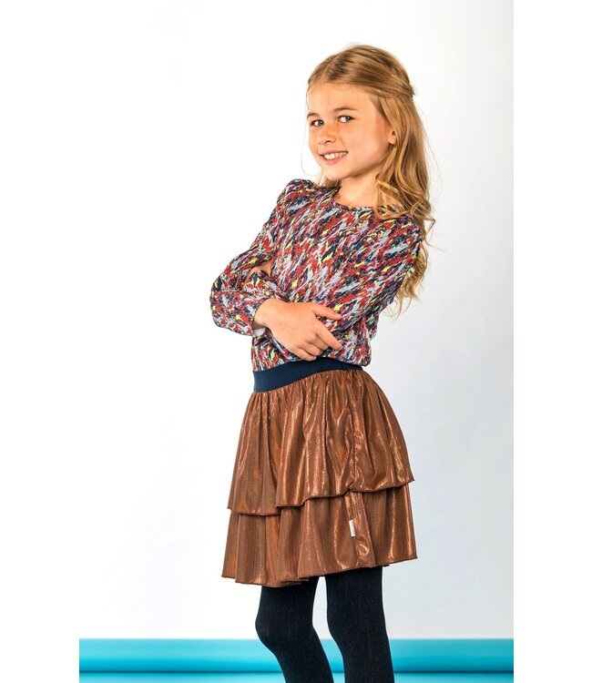 B.Nosy Meisjes jurk plisse - Dhalia - Amibitous AOP