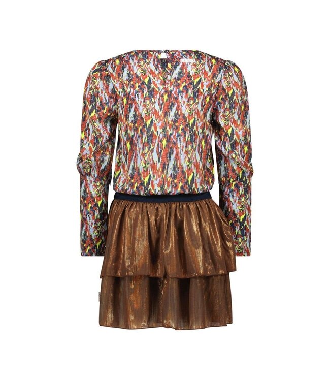 B.Nosy Meisjes jurk plisse - Dhalia - Amibitous AOP