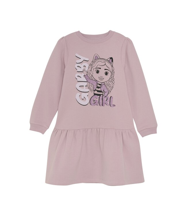 Minymo Meisjes sweat jurk - Dawn roze