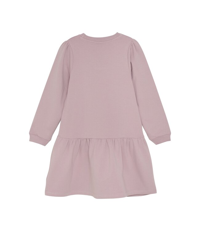 Minymo Meisjes sweat jurk - Dawn roze