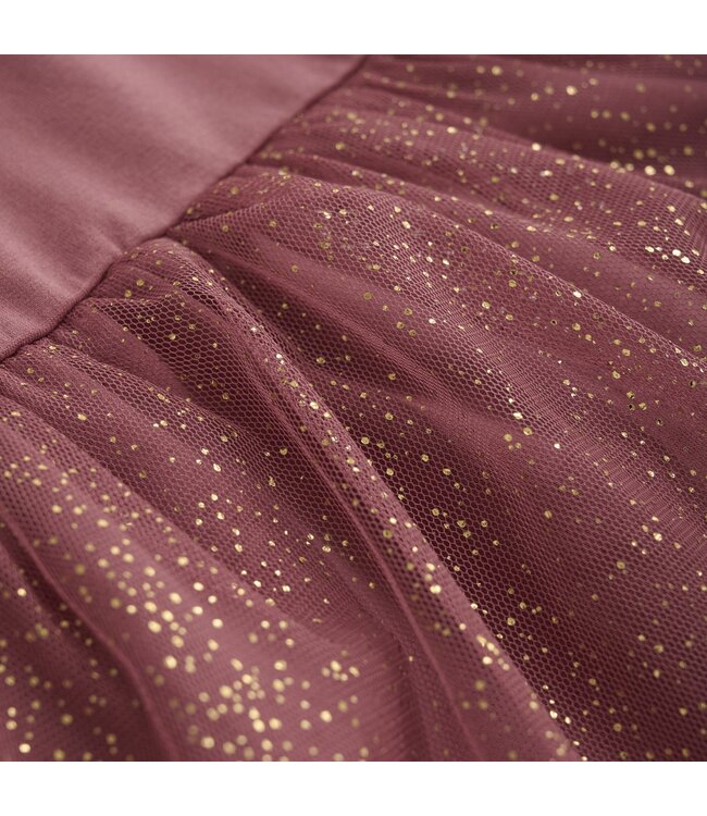 Minymo Meisjes sweat jurk - Deco roze