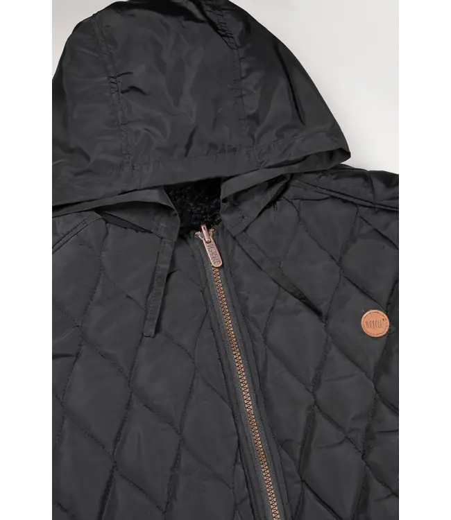 NoBell Meisjes reversibel winterjas met verborgen capuchon - Zwart
