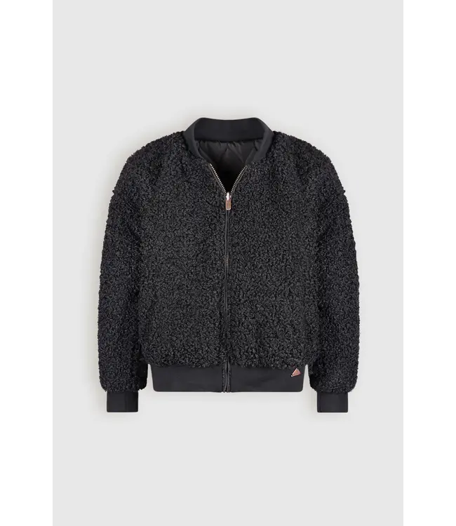 NoBell Meisjes reversibel winterjas met verborgen capuchon - Zwart