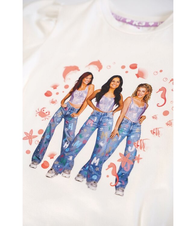 B.Nosy K3 Meisjes t-shirt - Tara - Ecru