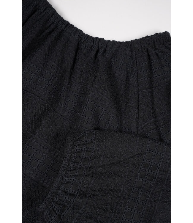 NoBell Zomer blouse meisjes Zwart - embroidery chiffon - Timre