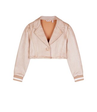 NoNo Zomer blazer meisjes Licht goud - suede folie print - Dissy