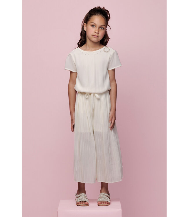 Le Chic Zomer jumpsuit meisjes Off wit - gerecycled voile - Daisy