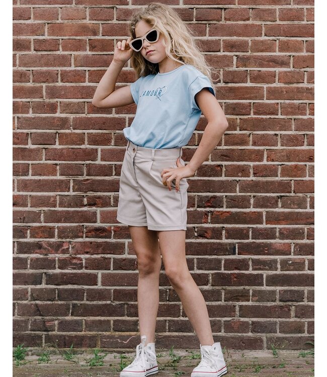 KIEstone Zomer short meisjes - zand - Sandy  steekzak