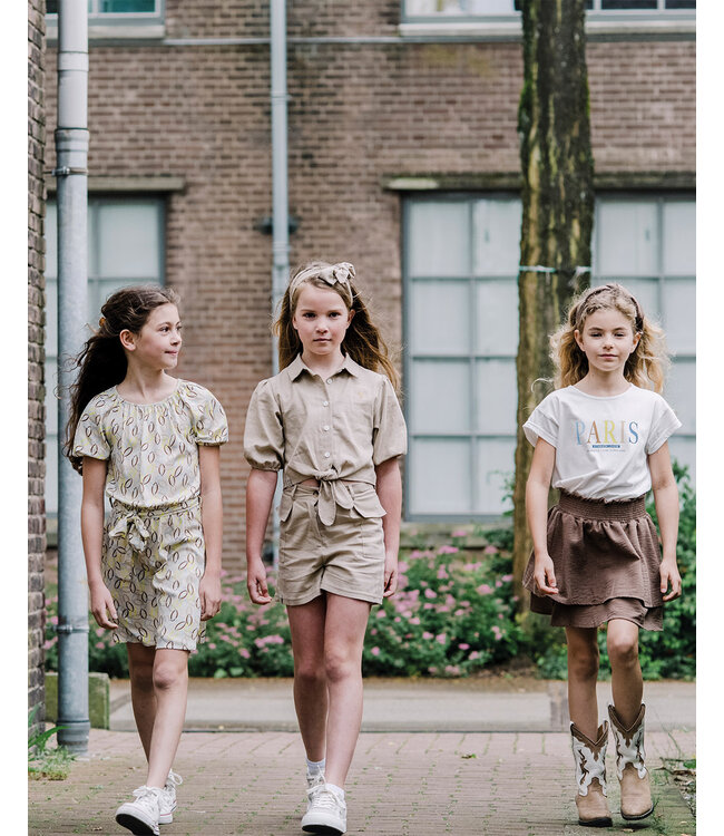 KIEstone Zomer short meisjes - zand - Sandy  klepzak