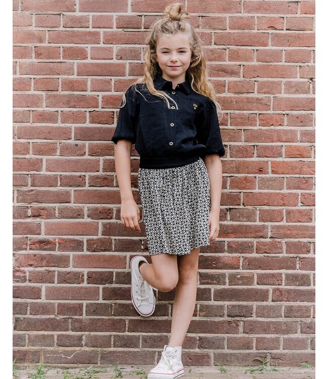 KIEstone Zomer rok meisjes - grafic zwart/wit - Esmee